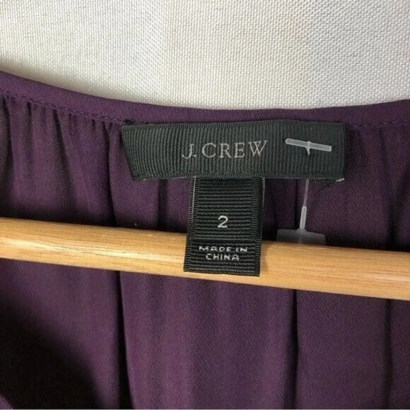 J. Crew Sosie Purple Silk Long Sleeve Blouse 2 - Picture 4 of 4